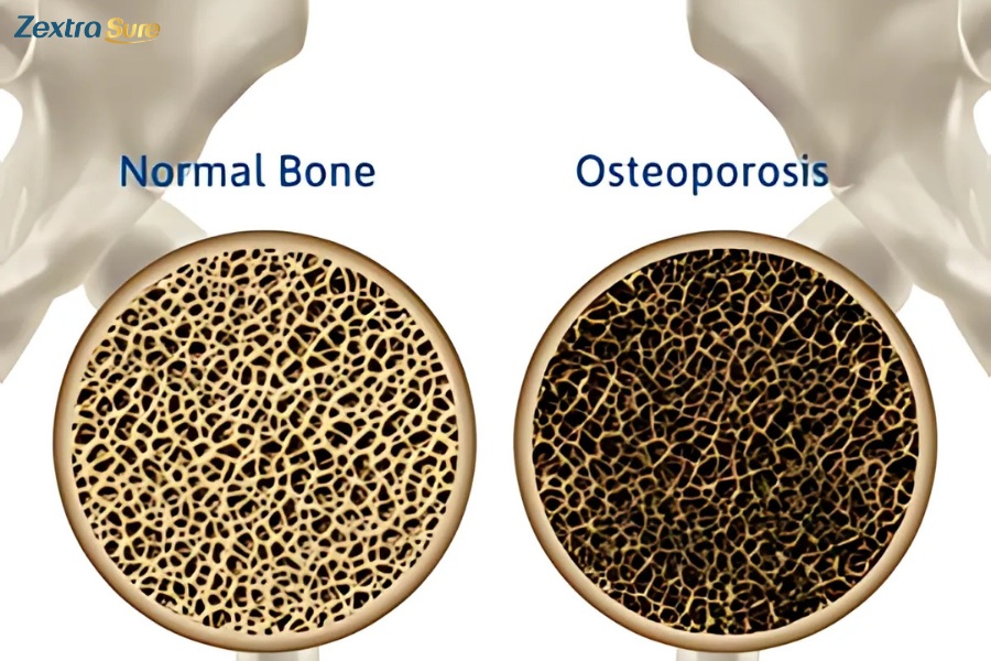 Osteoporosis involves the weakening of bones which makes them fragile and more prone to fractures